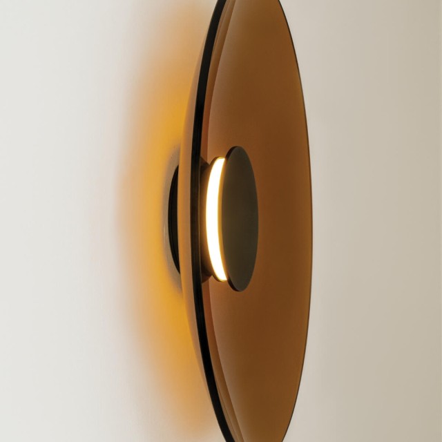 WALL LED LIGHT 22W 2700K-3000K TRIAC BLACK MATT - TAWNY GLASS