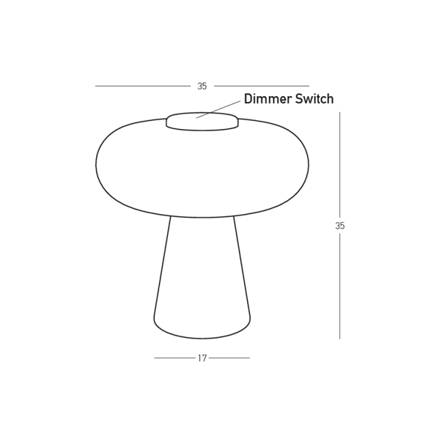 TABLE LED LIGHT 18W 3000K BLACK MATT, TOUCH DIM - TAWNY GLASS