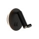 WALL LED READING LIGHT  3W + 6W BACK LIGHT BLACK ALUMINIUM - ACRYLIC