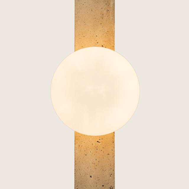 WALL LIGHT 1xG9 LED MAX 5W NATURAL STONE - OPAL GLASS