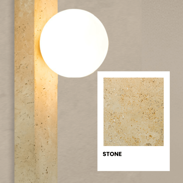 WALL LIGHT 1xG9 LED MAX 5W NATURAL STONE - OPAL GLASS