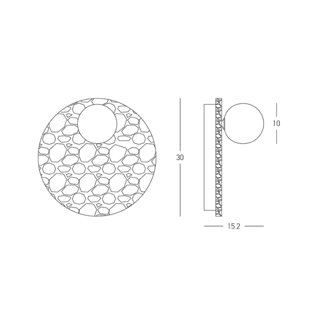 WALL LIGHT 1xG9 LED MAX 5W NATURAL STONE - OPAL GLASS