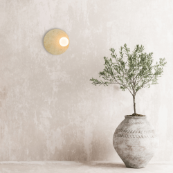 WALL LIGHT 1xG9 LED MAX 5W NATURAL STONE - OPAL GLASS