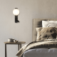 WALL LED READING LIGHT  3W + 6W BACK LIGHT BLACK ALUMINIUM - ACRYLIC