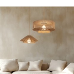 WALL LIGHT 1xE27 MAX 20W METAL - NATURAL RATTAN