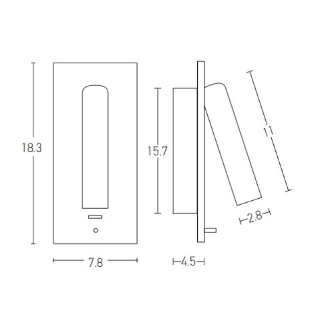 H65 LED ΕΠΙΤΟΙΧΙΟ ΧΩΝΕΥΤΟ ΦΩΤΙΣΤΙΚΟ ΞΕΝΟΔΟΧΕΙΟΥ ΑΛΟΥΜΙΝΙΟ-ΜΕΤΑΛΛΟ ΜΑΥΡΟ