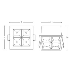 S102 LED GRILLE ΣΠΟΤ ΦΩΤΙΣΤΙΚΟ 12W 3000K ΛΕΥΚΟ ΤΕΤΡΑΓΩΝΟ S102 LED GRILLE ΣΠΟΤ ΦΩΤΙΣΤΙΚΟ 12W 3000K ΛΕΥΚΟ ΤΕΤΡΑΓΩΝΟ