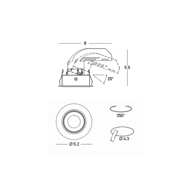 S140 ΧΩΝΕΥΤΟ LED DOWNLIGHT ΣΠΟΤ ΦΩΤΙΣΜΟΥ 6,5W 3000K ΛΕΥΚΟ ΑΛΟΥΜΙΝΙΟ S140 ΧΩΝΕΥΤΟ LED DOWNLIGHT ΣΠΟΤ ΦΩΤΙΣΜΟΥ 6,5W 3000K ΛΕΥΚΟ ΑΛΟΥΜΙΝΙΟ