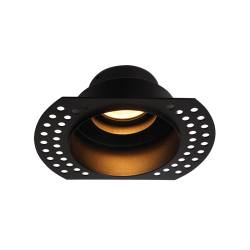 S162 ΧΩΝΕΥΤΟ DOWNLIGHT ΣΠΟΤ ΦΩΤΙΣΜΟΥ ΧΩΡΙΣ ΠΛΑΙΣΙΟ GU10 MAX 50W ΜΑΥΡΟ ΜΕΤΑΛΛΟ - ΓΥΑΛΙ