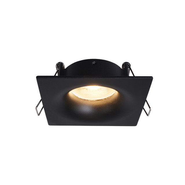 S166 ΧΩΝΕΥΤΟ DOWNLIGHT ΣΠΟΤ ΦΩΤΙΣΜΟΥ GU10 MAX 50W ΤΕΤΡΑΓΩΝΟ ΜΑΥΡΟ ΑΛΟΥΜΙΝΙΟ IP65