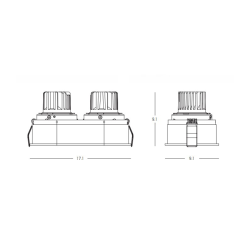 S175 ΧΩΝΕΥΤΟ LED DOWNLIGHT ΣΠΟΤ ΦΩΤΙΣΜΟΥ 2X10W 3000K IP44 ΛΕΥΚΟ ΑΛΟΥΜΙΝΙΟ