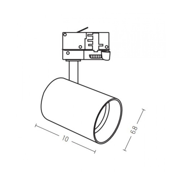 Z65105 NT-G ΜΕΤΑΛΛΙΚΟ ΓΚΡΙ ΣΠΟΤ ΦΩΤΙΣΜΟΥ GU10 10W DARK LIGHT ΓΙΑ ΤΡΙΦΑΣΙΚΕΣ ΡΑΓΕΣ