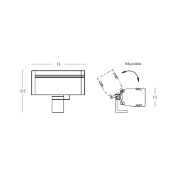 WALL WASHER LED 9W -220V 3000K GRAPHITEALUMINIUM IP65