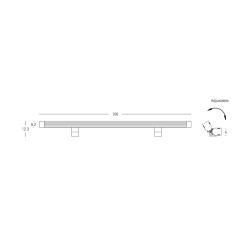 WALL WASHER LED 36W -220V 3000K GRAPHITEALUMINIUM IP65