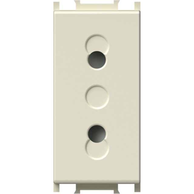 TEM Πριζα Euro Μπεζ +KS 2P 10A 1Μ VM20IW