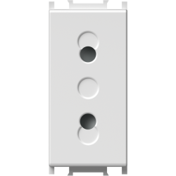 TEM Πριζα Euro Λευκη +KS 2P 10A 1Μ VM20PW
