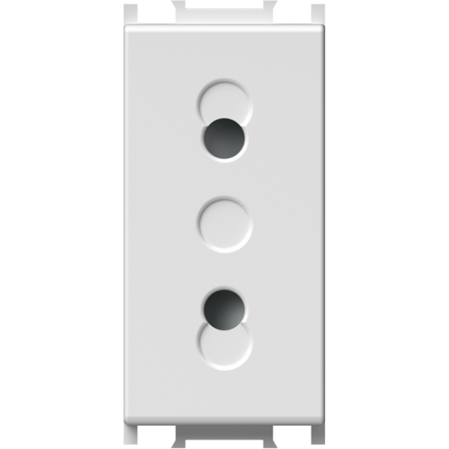 TEM Πριζα Euro Λευκη +KS 2P 10A 1Μ VM20PW