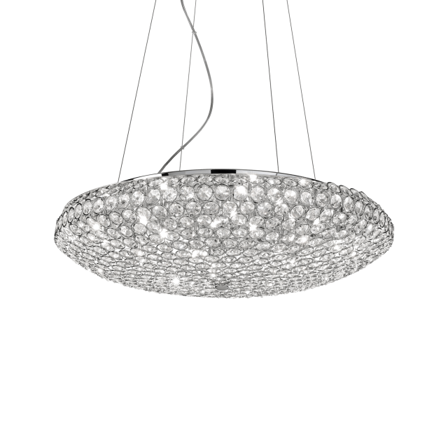 Ideal Lux King Πολυέλαιος με Κρύσταλλα Διάφανος 087979