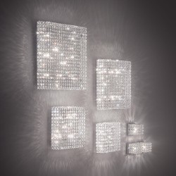 Ideal Lux Admiral PL4 Μοντέρνα Πλαφονιέρα Οροφής με Ντουί G9 με Κρύσταλλα σε Ασημί χρώμα 30cm